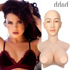 Realistic Silicone Female Head Mask Crossdresser Face Mask For Women Cosplay