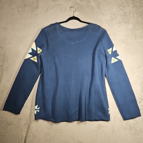 Outback Trading Co Alma Pullover Cerulean Blau Azteken Western Design Gr. 1X/2X - Bild 2 von 14