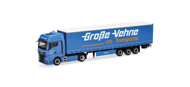 Herpa 319287 - 1:87 Man Tgx Gx Curtain Side Semi-Trailer ""Große-Vehne"" - New