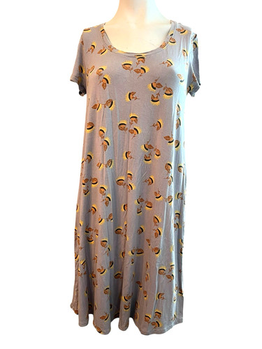 Matilda Jane Small Gray Floral Write It Down Shift Dress The Adventure Begins