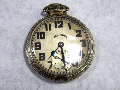 Antique Illinois Railroad Pocket Watch 14K Gold Filled 17 Jewels Star Watch Co.