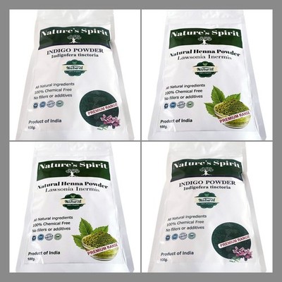 Henna + Indigo Pulver -400g (je 200g Pulver) Natürliche Haarfarbe Schwarz