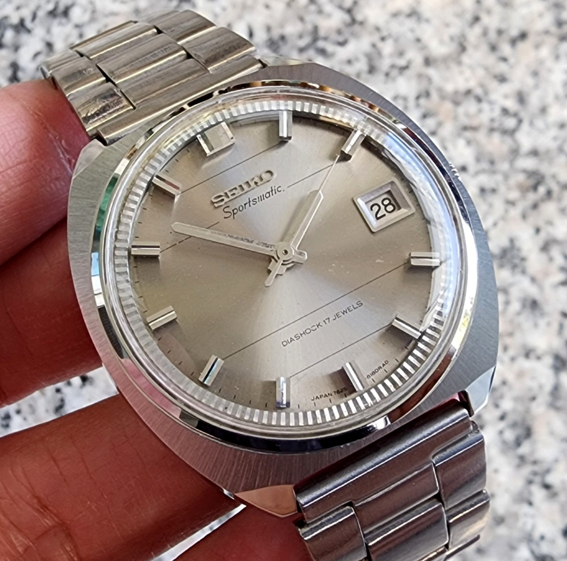 vintage Seiko Automatic 7625 Gray dial Gents.