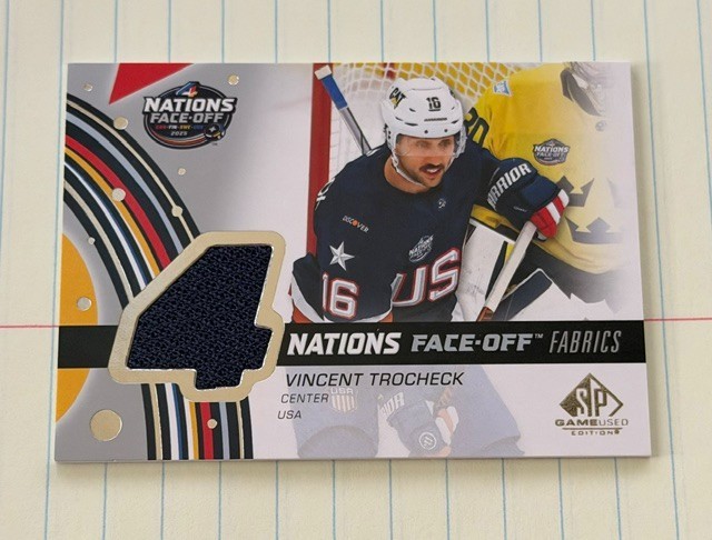 2025-26 SP Game Used Vincent Trocheck 4 Nations Face-Off Fabrics #4N-VT