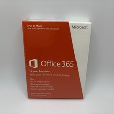  SEALED Microsoft Office 365 Home Premium 6GQ-00241 5 PC'S Or Macs 2012 READ