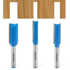1/4 Straight Router bit Set, Newdeli Double Flute Straight Bit Set in Carbide...