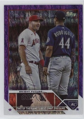2023 Topps Update Veteran Combos Purple Foil /799 Mike Trout Julio Rodriguez 1aj