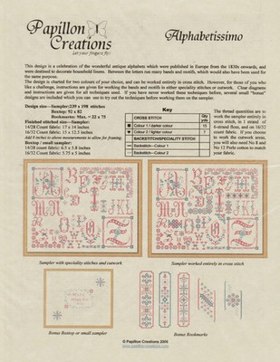 Alphabetissimo by Papillon Creations cross stitch pattern