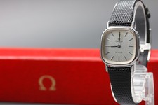 N MINT w/ Box Omega De Ville 591.0014 Cal.1350 23mm Push Crown Qz Ladies Watch
