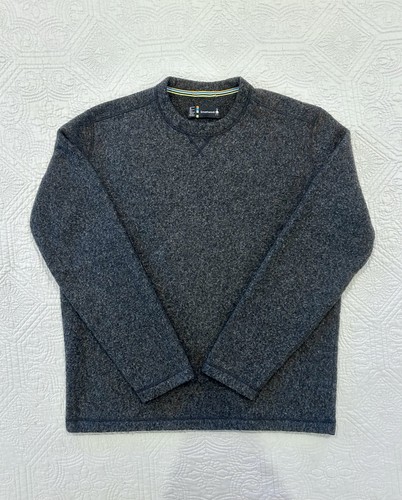 Smartwool Men's Size XL Hudson Trail Fleece Crew Neck Sweater Gray Wool Blend