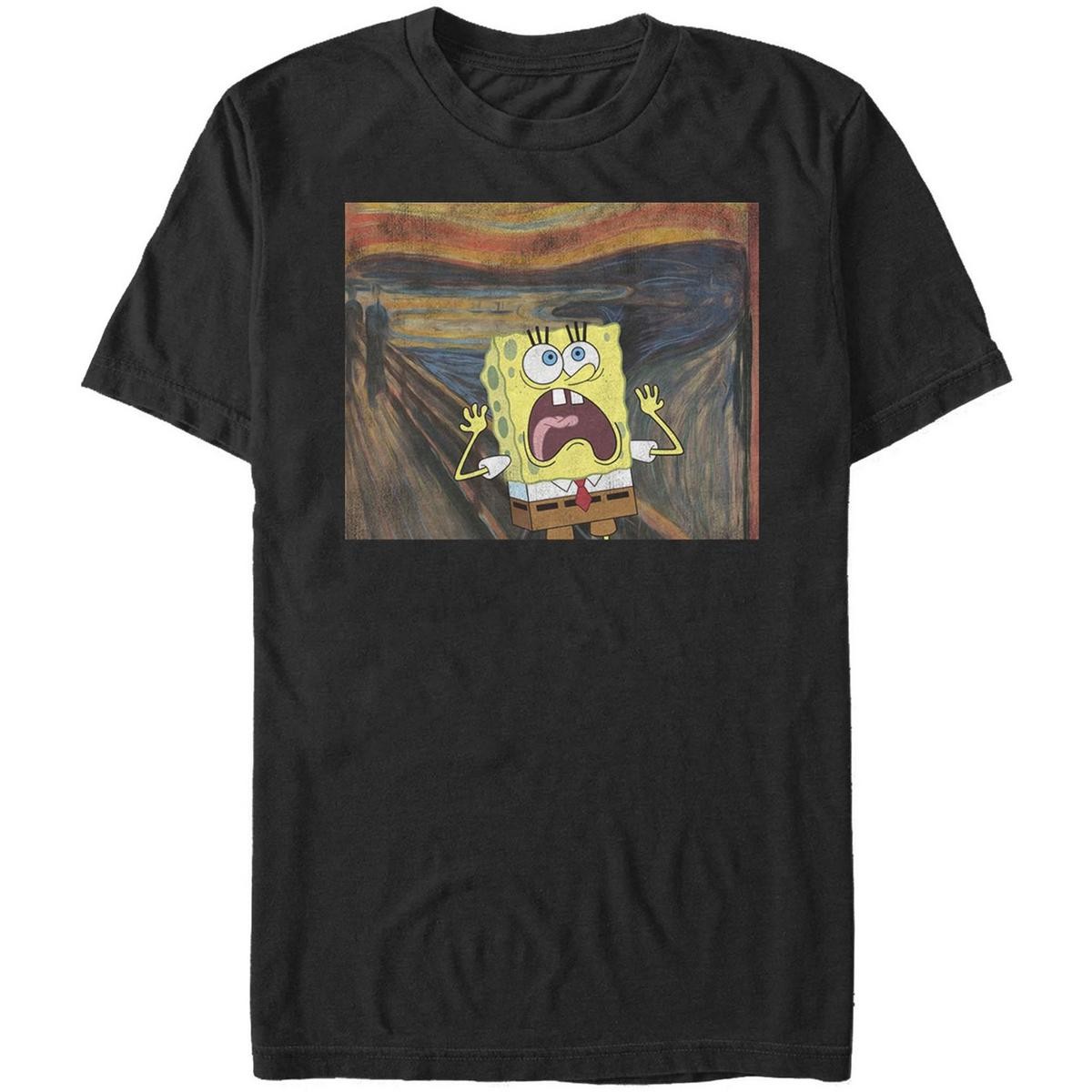 Спортивная мужская футболка Zuni Spongebob Scram из черного хлопка с графическим принтом M BHFO 7782