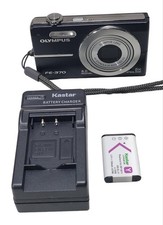 Olympus FE-370 8.0MP Digital Compact Pocket Camera Black Battery Charger