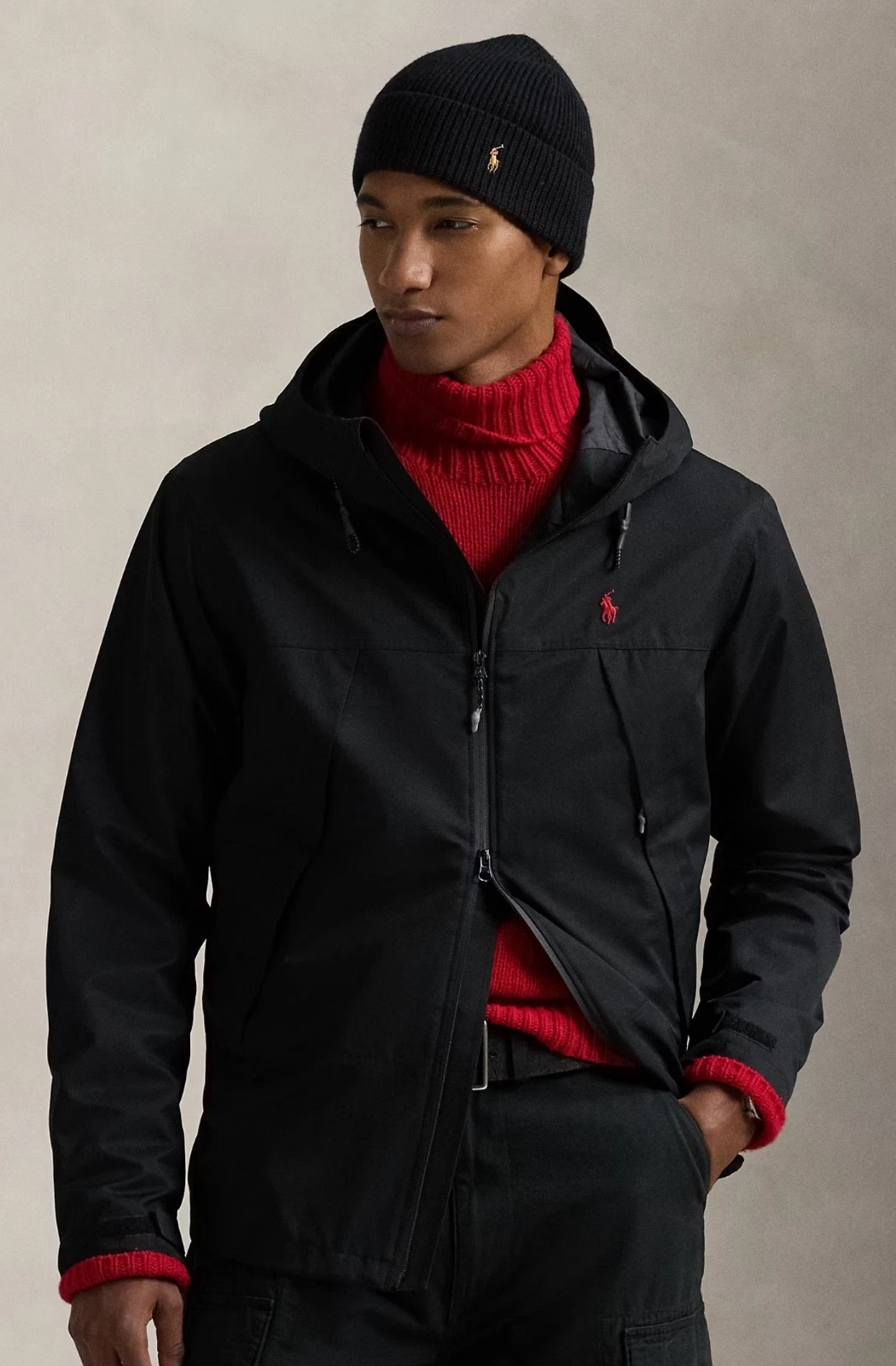 NWT Polo Ralph Lauren Solid BLACK Water Resistant Hooded Windbreaker Jacket
Opens in a new window or
