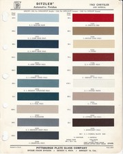 1963 Chrysler Imperial Ditzler Color Paint Chips Sheet Original