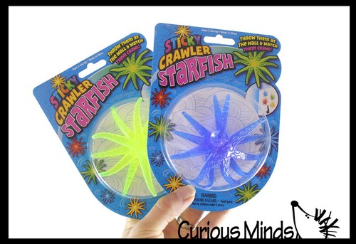 2 ZUFÄLLIGE klebrige Seestern Wand Walker Becher Krabbeln - Spaß kleines Spielzeug Preis Arsch