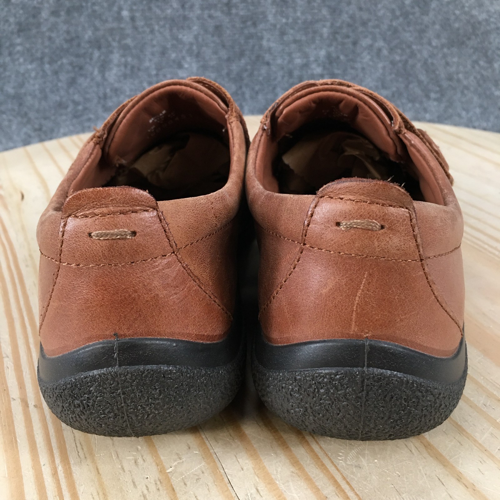 Hotter Sugar Shoes Womens 8 Leather Slip On Button Casual Comfort Low Top Brown image 10