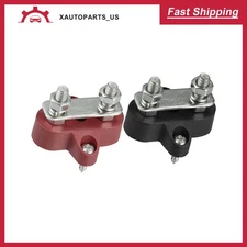 2pcs Junction Block 1/4" Power Post Insulated Terminal Stud for Auto Red