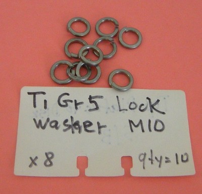 Lock washer M10 Titanium Grade 5 Ti6Al4V Spring Split set of 10
