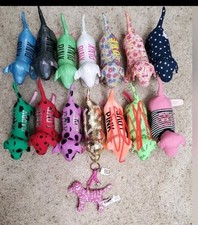 Lot of 13 Victoria Secret PINK Mini Dog Plush Pink Love Polka Dot Key Charm 86