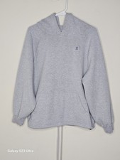 Savage X Fenty Women's Pullover Hoodie Gray M Long Sleeve Logo Pockets