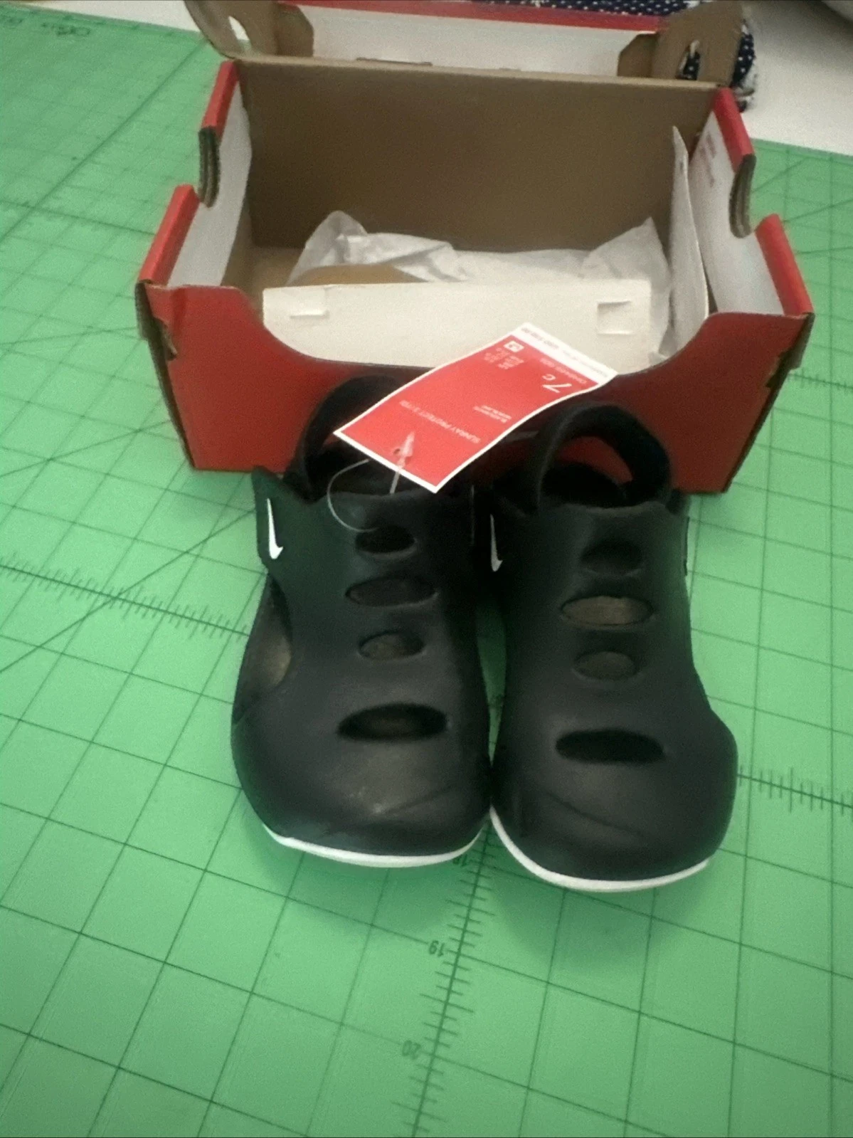 NUOVI sandali Nike Sunray Protect 3 nero bianco DH9465 001 bambini taglia 7c