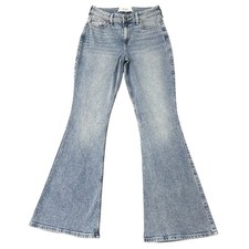 Hollister Curvy High-Rise Flare Jeans Womens 6 Long Blue Light Wash Denim 26x32