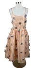 Rachel Antonoff Pink 100% Silk Organza Low Back Dress Size 2 Cocktail Wedding