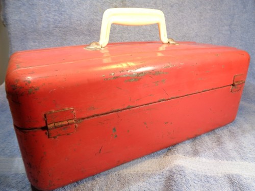 VTG UNION # 5314 Steel Chest Tool Fishing Tackle Box LeRoy NY USA Pat. # 161360 - Picture 6 of 16