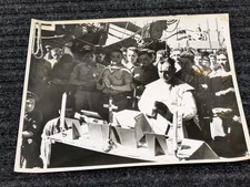 Vintage WWII Photo Father Kelly Mass USS Zilon D-Day Catholic Priest Navy 1944