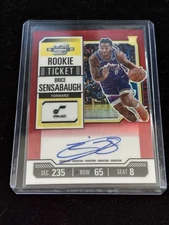 2023-24 Panini Contenders Optic Rookie Ticket Auto Red /99 Brice Sensabaugh 