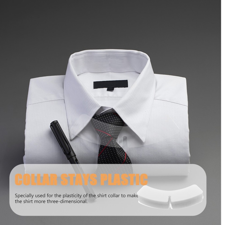 100 Pcs Dress Shirt Collar Inserts Plastic Collar Stays for Men Support ...