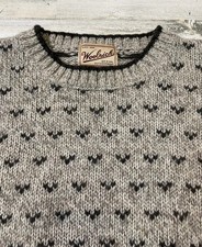 VTG Woolrich Handframed Wool Sweater Birdseye Knit Mens M Hong Kong