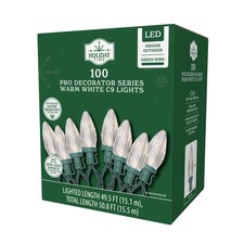 100-Count LED Pro Decorator Series C9 Christmas String Lights, Warm White 49.5'