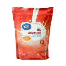 Instant Dry Whole Milk Powder 39.5 oz Bulk Bag Makes 8 Quarts 32 Servings Long