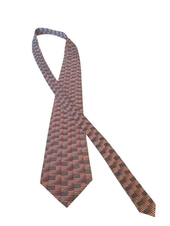 Corbata de hombre Carlos Devenezia diseñador repetición bandera americana patriótica Foto 3 de 4