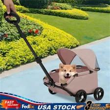 Small Pets Stroller Folding Dogs Cats Cart for Shopping & Walking W/ 4 Wheels