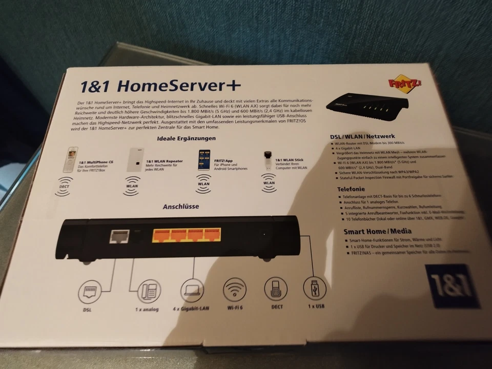 NEU+OVP: AVM FRITZ!Box 7530 AX - 1&1 HomeServer+ - WLAN Router (20002934) - Bild 3 von 4