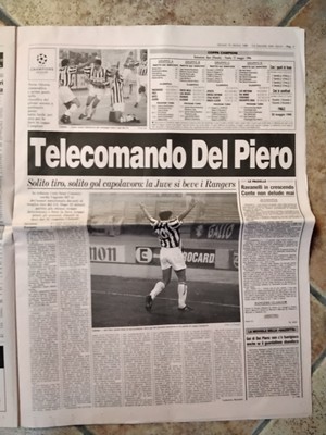 GAZZETTA DELLO SPORT 1 NOVEMBRE 1995 RANGERS GLASGOW-JUVENTUS