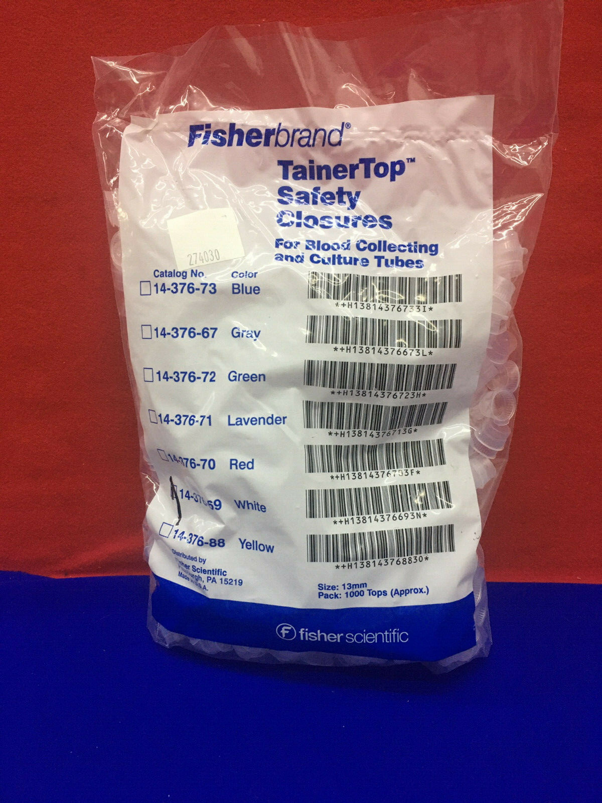 Fisher scientific 14-376-69 13mm white qty 1 - bag/pack of 1000 closures |  ebay