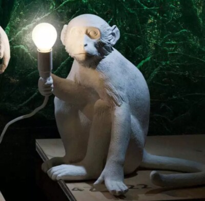 The Monkey Lamp Sitting Version Seletti Lamp ART 14882 (White. New)