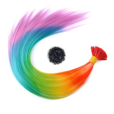 20 Rainbow Feather Hair Extensions Pastel Colour I Tip Plus Free