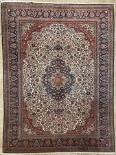 Dashing Dabir - 1920s Antique Oriental Rug - Floral Carpet - 8.5 x 11 ft