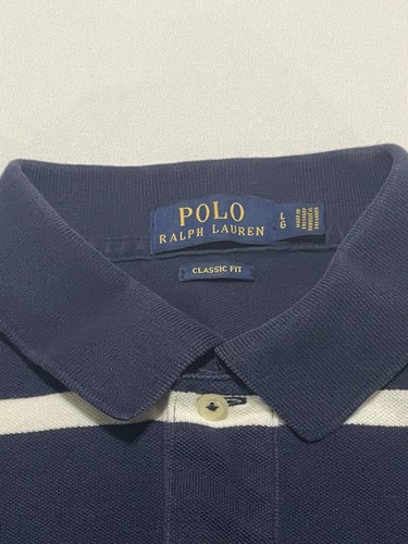 Ralph Lauren Polo Shirt Adult Large Blue Red Pony Striped Casual Mens - Imagen 3 de 10