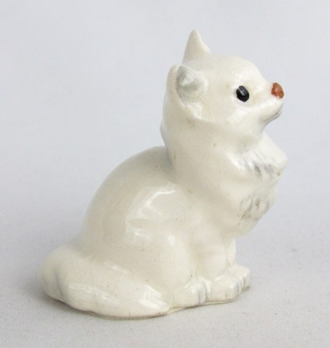 Vintage Hagen Renaker Miniature White Seated Persian Mama Cat Figurine - Picture 2 of 7