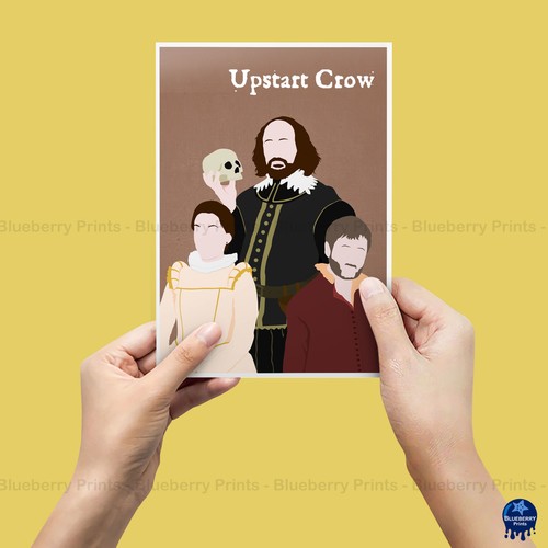 Impresión de póster de arte minimalista decoración del hogar personajes de comedia UPSTART CROW (3 tamaños) - Imagen 4 de 6