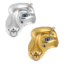 Exaggerated Vintage Half Face Brooch Alloy Pin Fashion Coat Brooch Lapel Pin