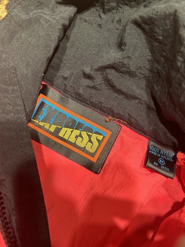 Vintage Express Coral & Blue Pullover Windbreaker - Picture 3 of 6