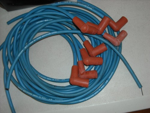 Taylor Cable 50621 7mm Spark Plug Wire Set BLUE 90 Degree NO BOOTS / CLAMPS - Picture 3 of 10