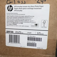 Hp Everyday Pigment Ink Photo Paper Roll Glossy 24" x 100 ft Roll Q8916A