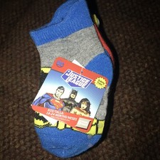 Boys 6 Pair Justice League Super Hero/ Batman/ Superman Socks Size 18-24 Months